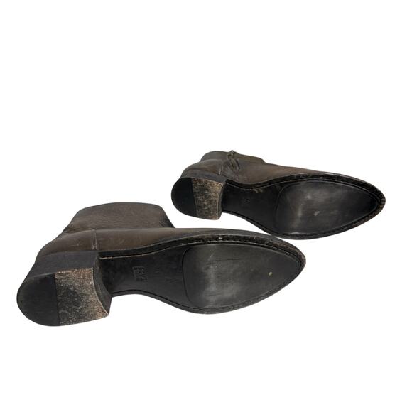 Frye Brooke short inside zip ankle boots booties smoke gray leather 9 B - Picture 10 of 12